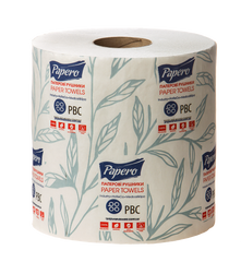 Рушник целюлозний 100м, на гільзі, 2-х шар., білий PAPERO