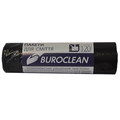 Пакети для сміття 120л/10шт, чорні BuroClean ECO