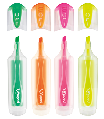 Текст-маркер FLUO PEPS Ultra Soft TRANSPARENT, набір із 4 шт., блістер, асорті, Асорті