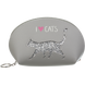 Пенал CAT LOVER плоский 21x12x8 см, сірий з зображенням кота із блискіток