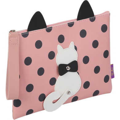 Папка А5 PUSSY CAT 24x28x1,5 см, декор кота з рухливим хвостом, рожева
